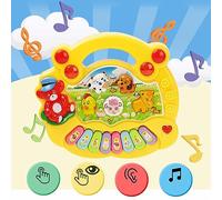 Generic Kids Keyboard Piano, Children Electronic Piano Toy Safe Improve Hands Eyes Coordination Educational Multiple Music Modes Animal Design Plastic for Education (Yellow)