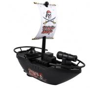 Generic Kids Motorized Pirate Boat Toy for Bath Pool Fun Battery Powered Remote Control Ship with 2 AA Batteries for Childrens Playtime Gift (black)