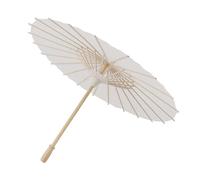 Generic Kids Paper Parasol Elegant White DIY Art Umbrella for Beach Photography Props, Chinese Style Umbrella for Role Play and Decoration (40cm)