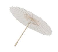 Generic Kids Paper Parasol Elegant White DIY Art Umbrella for Beach Photography Props, Chinese Style Umbrella for Role Play and Decoration (58cm)