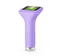 Generic Kids Science Toy Microscope High Definition 100X-1000X Zoom Portable Pocket Size with 8 LED Lights Manual for Indoor Outdoor Use (Purple)