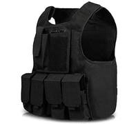Generic Kids Tactical Vest, Black, Unisex, Big Kid, Regular Fit, Crew Neck, Pull On, Age 6-12, Vest