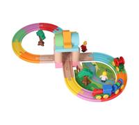 Generic Kids Toy Set with Wooden Tracks, Engaging Educational Play for Hand-Eye Coordination and Physical Development, Perfect for Children 3+ Years (OOM-8-shaped track combination)