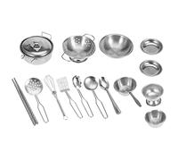 Generic Kitchen Toys for Kids Kitchen Utensil Set with Stainless Steel Pot, Safe and Durable Material, Develops Child Intelligence for Boys and Girls (16 pieces)