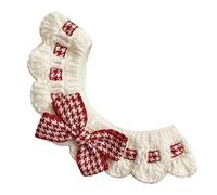 Generic Knitted Cat Bib, Multifunctional Pet Collar with Cute Bow, Decorative and Comfortable for Photography (L (30-35cm))