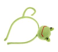Generic Knitted Cute Frog Eye Headband Big Eyes Handmade Comfortable Fit Hair Accessory for Stage Performances and Parties, Light Green Knitting and Plastic Material Cartoon Style