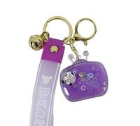 Generic KODDY Acrylic Into Oil Floating Cute Panda Quicksand Cartoon Creative Keychain Key Ring Couple Keychain Suitable for Keys to Prevent Loss, Purple