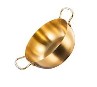Generic Korea Ramen Cooking Pot Double Handle Design for Easy Use in Home and Restaurant with Fast Heating (Gold)