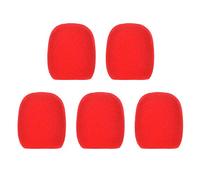 Generic KTV Karaoke DJ Handheld Microphone Foam Windscreen 5pcs Pack, Colorful Foam Covers for Noise Reduction, Compatible with Most Ball-type Microphones, 62mm Outer Diameter, Essential for (Red)