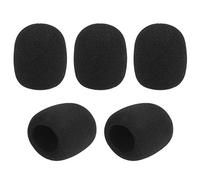 Generic KTV Karaoke DJ Handheld Microphone Foam Windscreen 5pcs Pack, Colorful Foam Covers for Noise Reduction, Compatible with Most Ball-type Microphones, 62mm Outer Diameter, Essential for (Black)