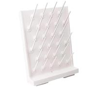 Generic Lab Drying Rack with 27 Detachable Pegs Test Tube Draining Rack Wall Mount or Free Standing Accessory Portable 12x40x55cm, White