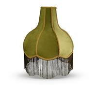 Generic Lampshade Pagoda Shade Fringe Floor Drum with Hanging Fringe Trim Flannelette Texture Elevates Decor for Cozy Reading Corners bedrooms Living Areas, Green Velvet Fringe Lampshade