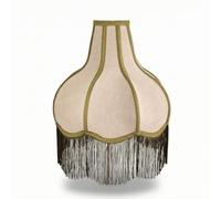 Generic Lampshade Pagoda Shade Fringe Floor Drum with Hanging Fringe Trim Flannelette Texture Elevates Decor for Cozy Reading Corners bedrooms Living Areas, Natural Linen Green Waist Fringe Lampshade