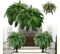 GENERIC Large Artificial Boston Ferns for Outdoors, UV Resistant Lifelike, 2 Count, 22''/88 Leaves (#2pcs)