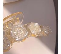 Generic Large Bright Hair Claw Clips Durable Acrylic Hold for Wedding Dance Party Suitable for All Hair Types Mom and Friends (Type 18 Camellia)