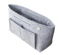 Generic Large Capacity Felt Makeup Bag Handle, Portable Grey Toiletry Organizer for Travel and Daily Use, Compact 23X19Cm Handheld Cosmetic Storage Pouch