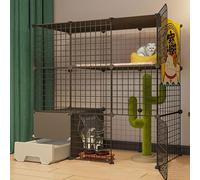 Generic Large Cat Playpen and Outdoor Enclosure for Small Pets - Ideal for Cats, Ferrets, and Chinchillas - Spacious Indoor/Outdoor Cat Cage with Litter Box Area(B,111 * 49 * 109cm)