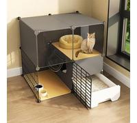 Generic Large Cat Playpen Enclosure - Metal Wire Kennels with Litter Box for 1-2 Cats - Detachable Cat Condo for Small Animals(29.5"L X 19.3"W X 28.7"H)
