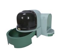 Generic Large Covered Cat Litter Box Antislip Stable Design with Drawer and Private Entryway for Multi Cat Homes PVC 53x42x41cm (Green)