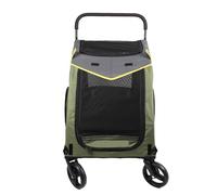 Generic Large Dog Stroller Extra Large Folding Pet Carriage for Outdoor Use 80kg Capacity Breathable Design (Green)