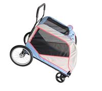 Generic Large Dog Stroller High Load Bearing Capacity Breathable Dual Doors Dog Carriage for Outdoor (Grey)