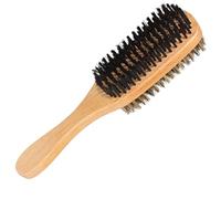 Generic Large Dual-sided Beard Brush for Men with Boar Bristles and Beech Wood Handle Gentle Hair and Neck Sweep Brush for Salon and Home Oil Head Styling Exfoliating Facial Hair Care Tool