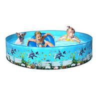 Generic Large Folding Swimming Pool, Thickened PVC, Round, Blue, Safe Non-slip, Multi-purpose, Easy Setup Material, All Ages, Unisex-Kids, 183x183x38 cm, 1900g