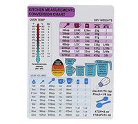Generic Large Font Kitchen Conversion Chart Strong Magnetic Backing Easy Read Liquid Weight Temperature Guide for Efficient Cooking Colorful (1 single piece)