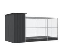 Generic Large Galvanised Steel Aviary with Extension Outdoor Bird Cage with Lockable Door (416 x 203 x 216 cm)