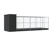 Generic Large Galvanised Steel Aviary with Extension Outdoor Bird Cage with Lockable Door (623 x 203 x 216 cm)