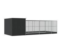 Generic Large Galvanised Steel Aviary with Extension Outdoor Bird Cage with Lockable Door (704 x 303 x 216 cm)