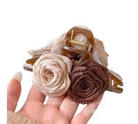 Generic Large Hair Clip with Dried Rose Clasp at the Back of the Head for Women(01,13cm)