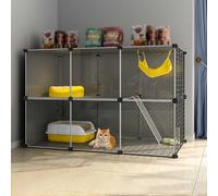 Generic Large Indoor Cat Cage - Detachable DIY Cat Playpen for Small Pets - Ideal Exercise Enclosure for Cats and Puppies(107x47x72cm-A)