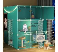 Generic Large Indoor Cat Cage - Detachable Extra Large Cat Playpen for Small Animals - Green(Green,106 * 136 * 106)