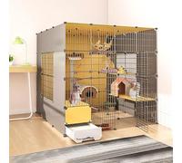 Generic Large Indoor Cat Cage with Litter Box - DIY Cat Playpen Enclosure for Small Animals - Spacious(147x187x147cm)