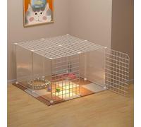 Generic Large Indoor Cat Playpen - Detachable Metal Cat Cages for Cats and Small Dogs - Easy to Clean Cat Enclosure and Ferret Cage(75x75x47cm)