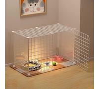 Generic Large Indoor Cat Playpen - Detachable Metal Cat Cages for Cats and Small Dogs - Easy to Clean Cat Enclosure and Ferret Cage(75x39x47cm)