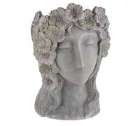 Generic Large Lady Head Planter, Grey Enchanted Goddess Planter, Enchanted Goddess Plant Pot Ornament, Flower Crown Lady Face Pot Cover, Face Head Design Flower Pot Planter Vase