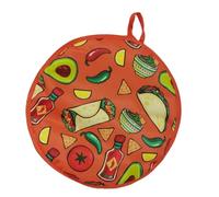 Generic Large Tortilla Warmer Pouch - Foldable Taco Warmer | 12 Inch Tortilla Servers, Microwavable Insulated Cloth Pouch Bag for Corn Flour Taco Pizza Bread
