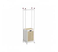 Generic Laundry Basket Stand Rolling Hamper Organizer Cart Clothes Storage Rack With Wheels For Compact Space Saving Suitable, Cloud White, C-Type Laundry Hamper With Hat Rack
