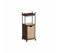 Generic Laundry Basket Stand Rolling Hamper Organizer Cart Clothes Storage Rack With Wheels For Compact Space Saving Suitable, Caramel Brown, A-Type Laundry Hamper With Hat Rack