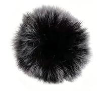 Generic Lavalier Microphone Windscreen Furry Muffs with Elastic Design for Clear Audio in Live Streaming and Interviews - 6PCS in Black and White (0.5cm)