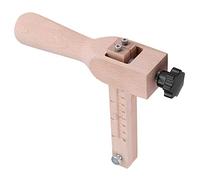 Generic Leather Cutting Tool Wooden Adjustable Strap Cutter with 3 Blades for Craft Leatherwork 0-10cm Width Durable