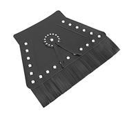 Generic Leather Front Fender Flap Motorcycle Mudguard Cover Universal Front Mudguard Cover Black Brown Red Yellow for Riders Seeking Splash Protection Classic Style and 2 Install Options (black beard)
