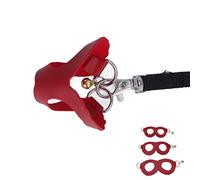 Generic Leather Hamster Harness Set Soft Comfortable Walking Vest with Bells for Small Animals 3 Sizes (Red)