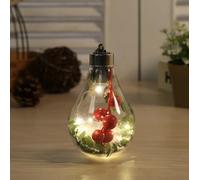 Generic LED Christmas Light Bulb Ornament | Transparent Plastic | 11cm/4.3in | Christmas Tree Decoration