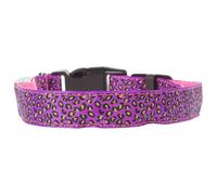 Generic LED Dog Collar Adjustable Nylon Leopard Pattern Light up Pet Collar for Dogs, Safety Feature Prevents Loss in Dark, for Daily Activity and Training