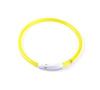 Generic LED Dog Collar High Visible Rechargeable Flashing Collar for Large Medium Small Dogs, PVC Pet Safety for Night Walking (Yellow)