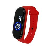 Generic LED Fashion Silicone 50M Sports Digital Wrist Band Unisex Waterproof Smartwatch (Red, One Size)