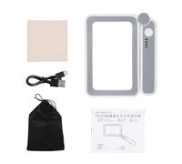 Generic LED Handheld Magnifier 4X Magnifying Glass for Seniors with Low Visions, Rechargeable Battery, 10 Bright LED Lights, Foldable Design, for Grandparents (Grey & White)